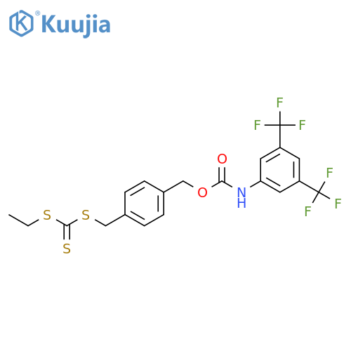 Carbonotrithioic acid, [4-[[[[[3,5-bis(trifluoromethyl)phenyl]amino]carbonyl]oxy]methyl]phenyl]methyl ethyl ester structure
