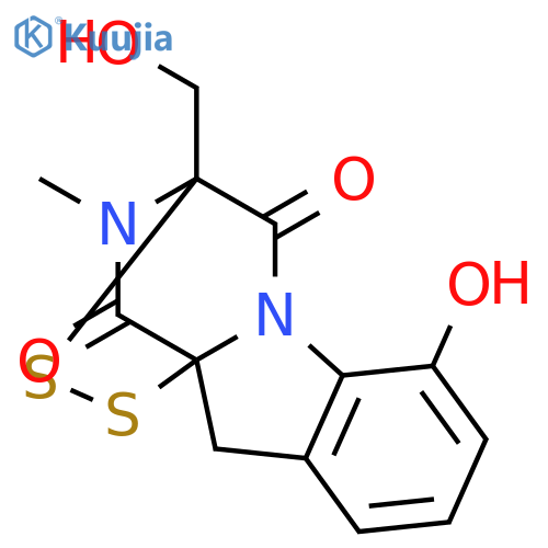 10H-3,10a-Epidithiopyrazino[1,2-a]indole-1,4-dione,2,3-dihydro-6-hydroxy-3-(hydroxymethyl)-2-methyl-, (3R,10aR)- structure