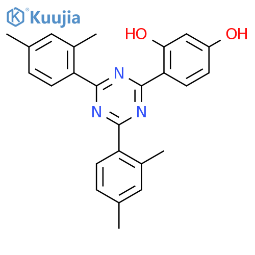 4-[4,6-bis(2,4-dimethylphenyl)-1,3,5-triazin-2-yl]benzene-1,3-diol structure