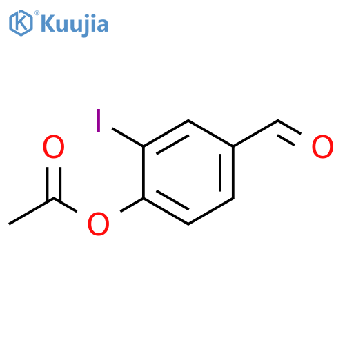 Benzaldehyde, 4-(acetyloxy)-3-iodo- structure