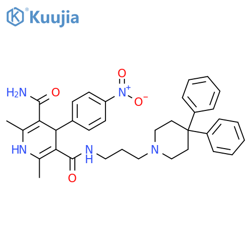 2,6-Dimethyl-N3-[3-(4,4-diphenylpiperidin-1-yl)propyl]-4-(4-nitrophenyl)-1,4-dihydropyridine-3,5-dicarboxamide structure