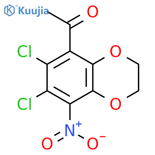 1-(6,7-Dichloro-8-nitro-2,3-dihydro-1,4-benzodioxin-5-yl)-1-ethanone structure