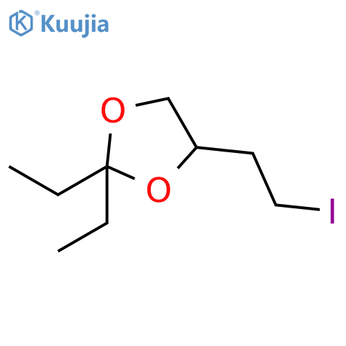 1,3-Dioxolane, 2,2-diethyl-4-(2-iodoethyl)-, (4S)- structure