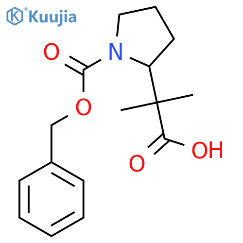 2-{1-[(Benzyloxy)carbonyl]pyrrolidin-2-yl}-2-methylpropanoic acid structure
