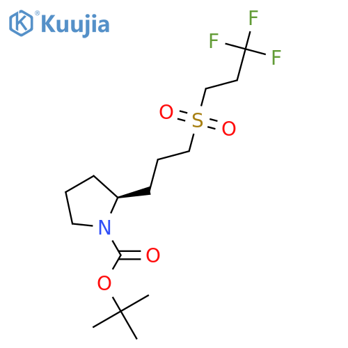tert-butyl (2S)-2-[3-(3,3,3-trifluoropropanesulfonyl)propyl]pyrrolidine-1-carboxylate structure