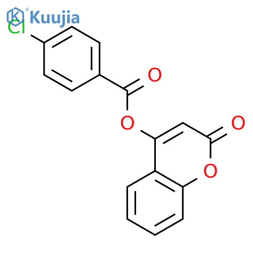 Benzoic acid, 4-chloro-, 2-oxo-2H-1-benzopyran-4-yl ester structure