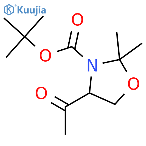 3-Oxazolidinecarboxylic acid, 4-acetyl-2,2-dimethyl-, 1,1-dimethylethylester, (4R)- structure