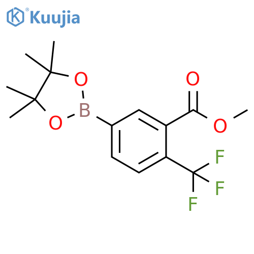 Methyl 5-(4,4,5,5-tetramethyl-1,3,2-dioxaborolan-2-yl)-2-(trifluoromethyl)benzoate structure