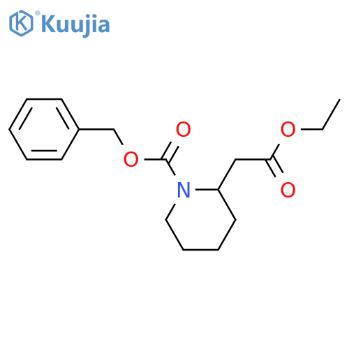 Benzyl 2-(2-ethoxy-2-oxoethyl)piperidine-1-carboxylate structure