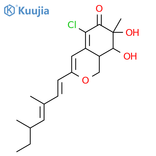 6H-2-Benzopyran-6-one,5-chloro-3-(3,5-dimethyl-1,3-heptadienyl)-1,7,8,8a-tetrahydro-7,8-dihydroxy-7-methyl-(9CI) structure