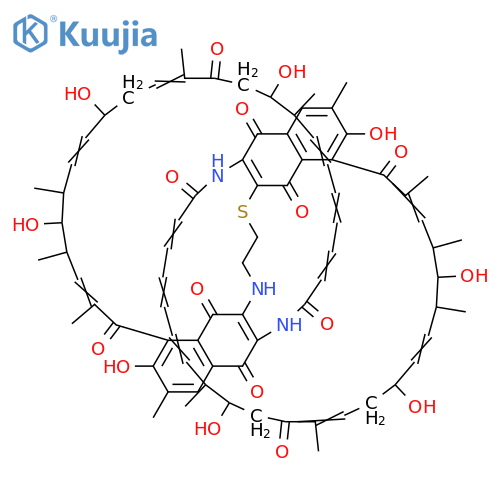 3,31-Methano-1H-4-benzazacyclononacosine-1,5,15,27,32(4H,12H,18H)-pentone, 2-[[2-[(4,5,12,13,14,15,18,19,22,23,24,27-dodecahydro-13,19,23,28-tetrahydroxy-12,16,22,24,26,29-hexamethyl-1,5,15,27,32-pentaoxo-3,31-methano-1H-4-benzazacyclononacosin-2-yl)amino]ethyl]thio]-13,14,19,22,23,24-hexahydro-13,1... structure