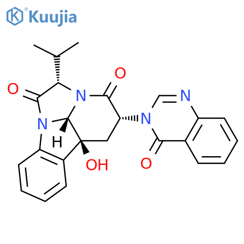 3H-2a,9b-Diazacyclopenta[jk]fluorene-1,3(2H)-dione, 4,5,5a,9c-tetrahydro-5a-hydroxy-2-(1-methylethyl)-4-(4-oxo-3(4H)-quinazolinyl)-, (2S,4R,5aS,9cS)- structure