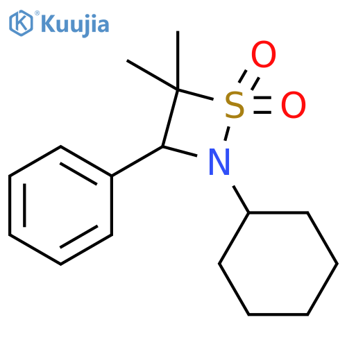 1,2-Thiazetidine, 2-cyclohexyl-4,4-dimethyl-3-phenyl-, 1,1-dioxide structure