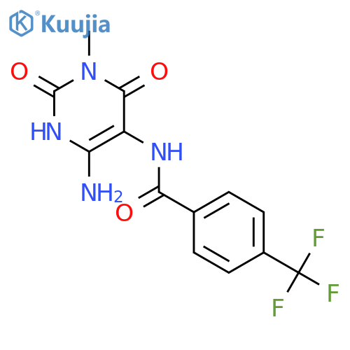 Benzamide,N-(4-amino-1,2,3,6-tetrahydro-1-methyl-2,6-dioxo-5-pyrimidinyl)-4-(trifluoromethyl)- structure