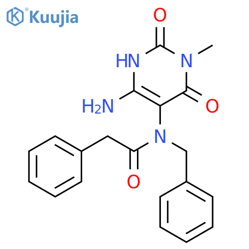 Benzeneacetamide,N-(4-amino-1,2,3,6-tetrahydro-1-methyl-2,6-dioxo-5-pyrimidinyl)-N-(phenylmethyl)- structure