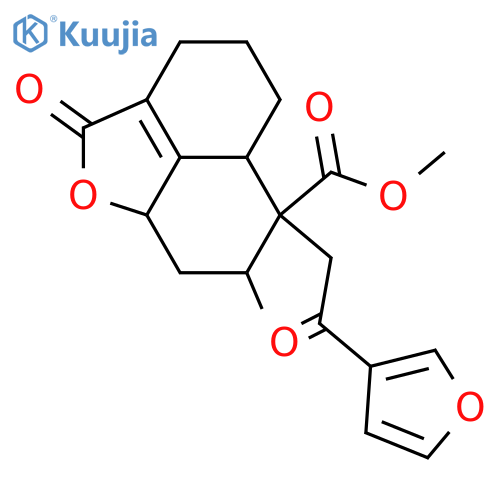 15,16-Epoxy-19-nor-12-oxo-4,13(16),14-clerodatrien-18,6-olid-20-oic acid; (ent-6α,10β)-form, Me ester structure
