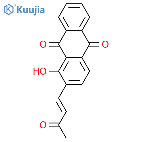 1-Hydroxy-2-(3-oxo-1-butenyl)anthraquinone; (E)-form structure