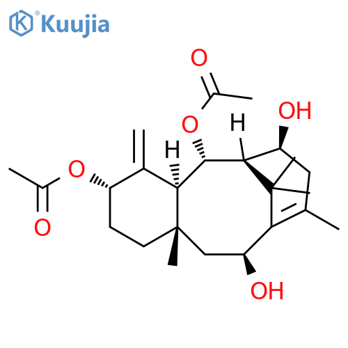 6,10-Methanobenzocyclodecene-3,5,7,11-tetrol,1,2,3,4,4a,5,6,7,8,11,12,12a-dodecahydro-9,12a,13,13-tetramethyl-4-methylene-,3,5-diacetate, (3S,4aS,5S,6S,7S,11S,12aS)- structure