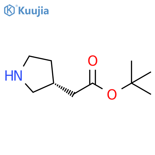 3-Pyrrolidineacetic acid, 1,1-dimethylethyl ester, (3R)- structure