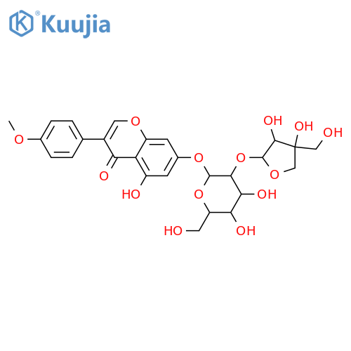 5,7-Dihydroxy-4'-methoxyisoflavone; 7-O-[β-D-Apiofuranosyl-(1→2)-β-D-glucopyranoside] structure