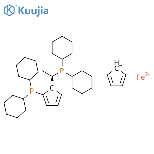 Ferrocene,1-(dicyclohexylphosphino)-2-[(1R)-1-(dicyclohexylphosphino)ethyl]-, (1R)- structure