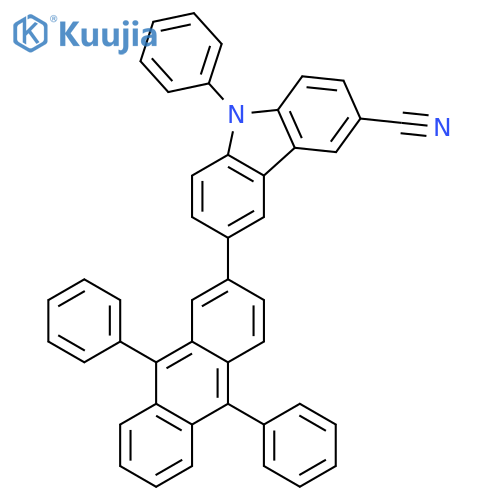 9H-Carbazole-3-carbonitrile, 6-(9,10-diphenyl-2-anthracenyl)-9-phenyl- structure