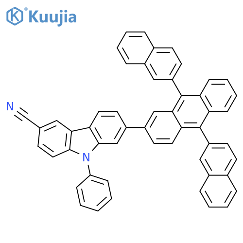 9H-Carbazole-3-carbonitrile, 7-(9,10-di-2-naphthalenyl-2-anthracenyl)-9-phenyl- structure