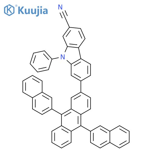 9H-Carbazole-2-carbonitrile, 7-(9,10-di-2-naphthalenyl-2-anthracenyl)-9-phenyl- structure