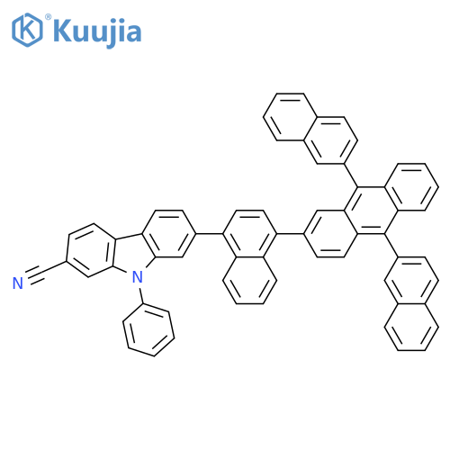 9H-Carbazole-2-carbonitrile, 7-[4-(9,10-di-2-naphthalenyl-2-anthracenyl)-1-naphthalenyl]-9-phenyl- structure