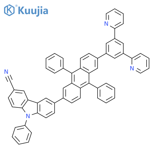 9H-Carbazole-3-carbonitrile, 6-[6-(3,5-di-2-pyridinylphenyl)-9,10-diphenyl-2-anthracenyl]-9-phenyl- structure