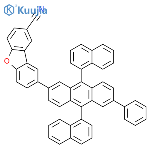 2-Dibenzofurancarbonitrile, 8-(9,10-di-1-naphthalenyl-6-phenyl-2-anthracenyl)- structure