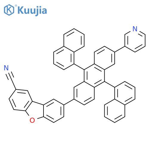 2-Dibenzofurancarbonitrile, 8-[9,10-di-1-naphthalenyl-6-(3-pyridinyl)-2-anthracenyl]- structure