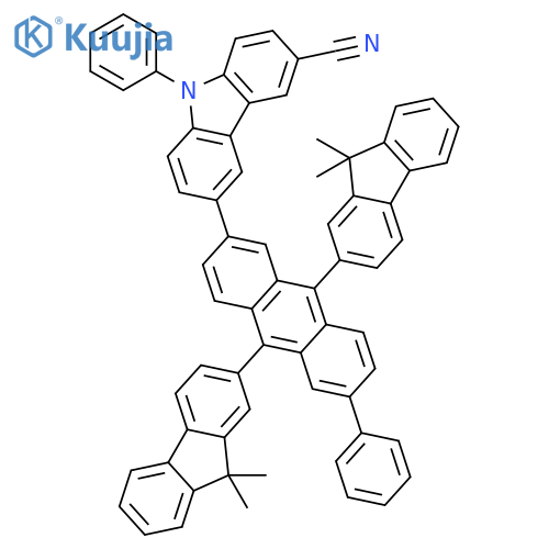 9H-Carbazole-3-carbonitrile, 6-[9,10-bis(9,9-dimethyl-9H-fluoren-2-yl)-6-phenyl-2-anthracenyl]-9-phenyl- structure