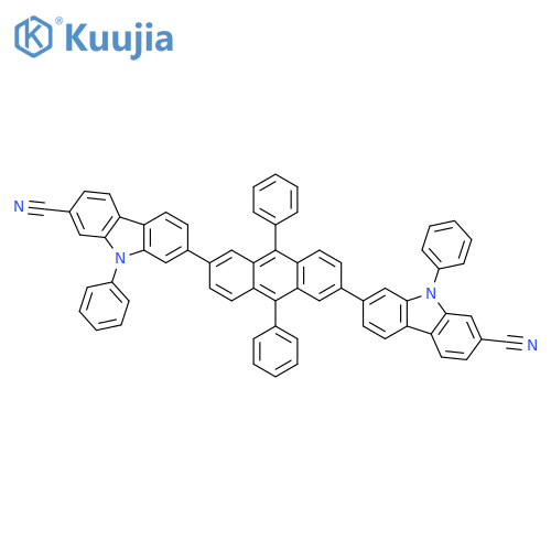 9H-Carbazole-2-carbonitrile, 7,7'-(9,10-diphenyl-2,6-anthracenediyl)bis[9-phenyl- structure