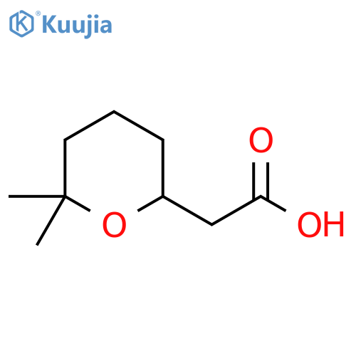 2-(6,6-dimethyloxan-2-yl)acetic acid structure