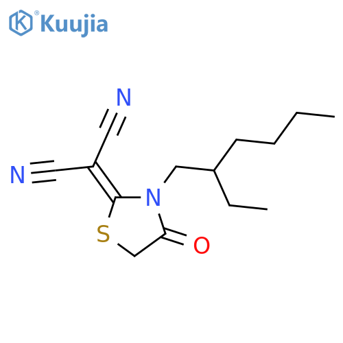 Propanedinitrile, 2-[3-(2-ethylhexyl)-4-oxo-2-thiazolidinylidene]- structure