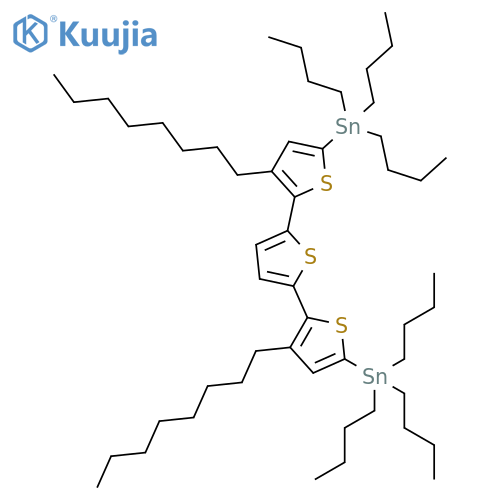 Stannane, 1,1'-(3,3''-dioctyl[2,2':5',2''-terthiophene]-5,5''-diyl)bis[1,1,1-tributyl- structure