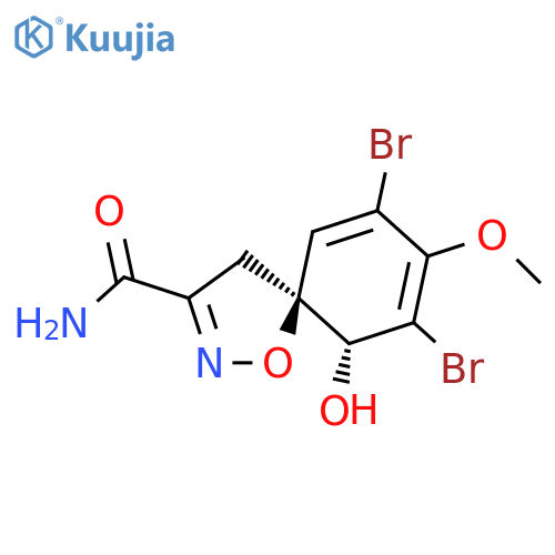 1-Oxa-2-azaspiro[4.5]deca-2,6,8-triene-3-carboxamide, 7,9-dibromo-10-hydroxy-8-methoxy-, (5S,10R)- structure