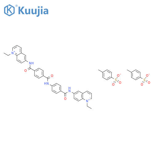 Quinolinium, 6,6'-[carbonyliminobis(p-phenylenecarbonylimino)]bis[1-ethyl-, Ditosylate structure