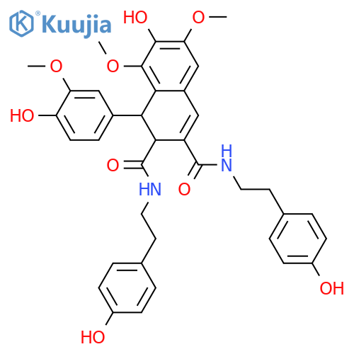 2,7'-Cyclo-3,3',4,4',5-pentahydroxy-8,8'-lign-7-ene-9,9'-dioic acid; (7'R*,8'S*)-form, 3,3',5-Tri-Me ether, bis[2-(4-hydroxyphenyl)ethylamide] structure