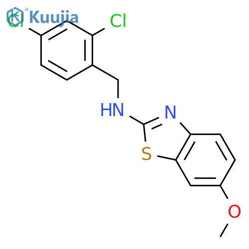 N-(2,4-dichlorophenyl)methyl-6-methoxy-1,3-benzothiazol-2-amine structure