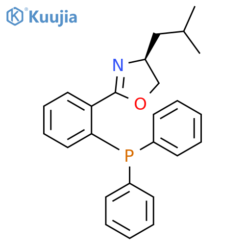 (S)-2-(2-(diphenylphosphino)phenyl)-4-isobutyl-4,5- dihydrooxazole structure