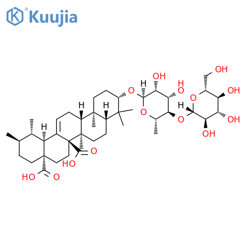 Urs-12-ene-27,28-dioicacid, 3-[(6-deoxy-4-O-b-D-glucopyranosyl-a-L-mannopyranosyl)oxy]-, (3b)- structure