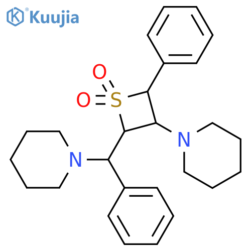 Piperidine,1,1'-[benzylidene(4-phenyl-2,3-thietanediyl)]di-, S,S-dioxide (8CI) structure