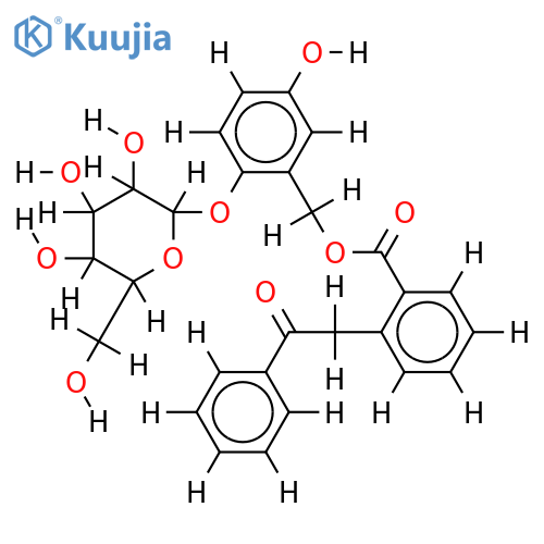 2'-O-beta-D-Glucopyranoside-2, 5-Dihydroxybenzyl 2-(benzoylmethyl)benzoate structure