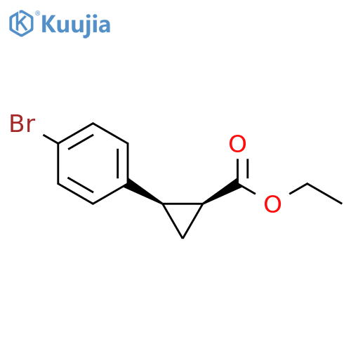 Cyclopropanecarboxylic acid, 2-(4- bromophenyl)-, ethyl ester, (1S,2R)- structure