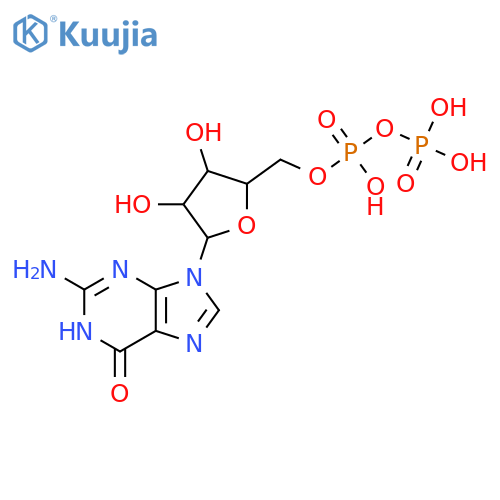 2-Amino-9-{5-o-[hydroxy(phosphonooxy)phosphoryl]pentofuranosyl}-1,9-dihydro-6h-purin-6-one structure
