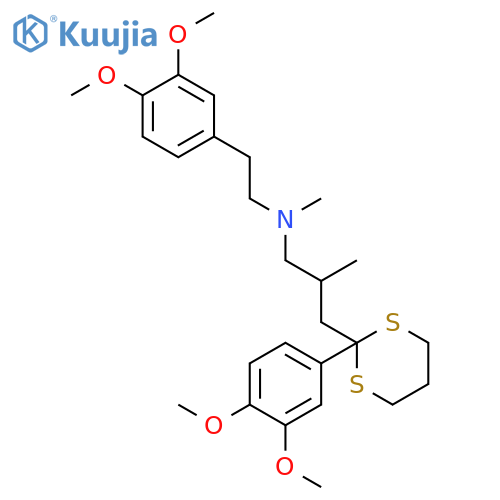 1,3-Dithiane-2-propanamine,2-(3,4-dimethoxyphenyl)-N-[2-(3,4-dimethoxyphenyl)ethyl]-N,b-dimethyl-, (bS)- structure