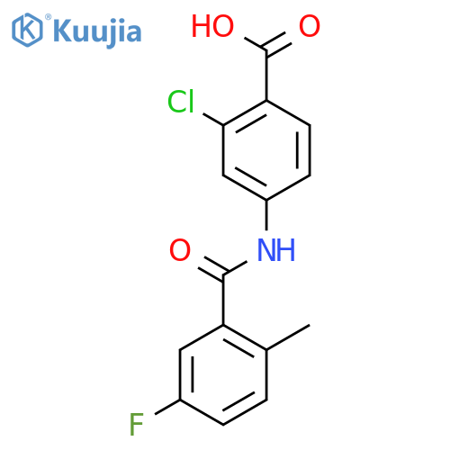 2-Chloro-4-(5-fluoro-2-methylbenzamido)benzoic acid structure