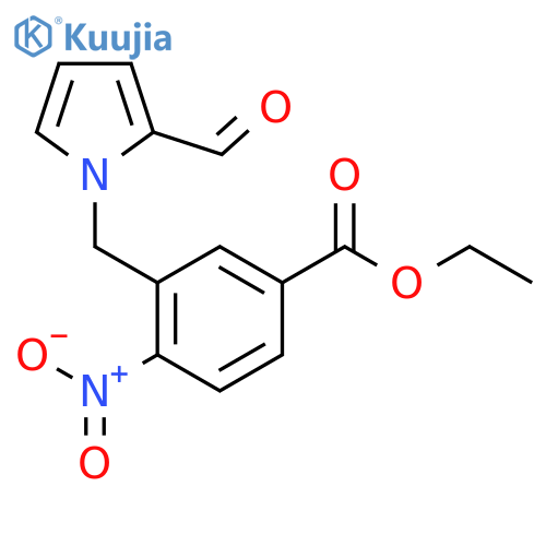 Benzoic acid, 3-[(2-formyl-1H-pyrrol-1-yl)methyl]-4-nitro-, ethyl ester structure